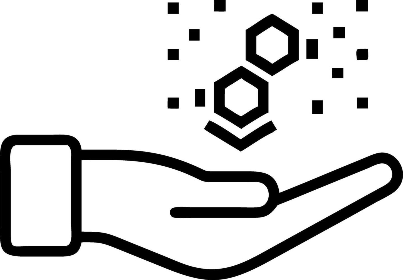 Hand presenting holographic icons representing diverse family trip ideas with empty space background vector
