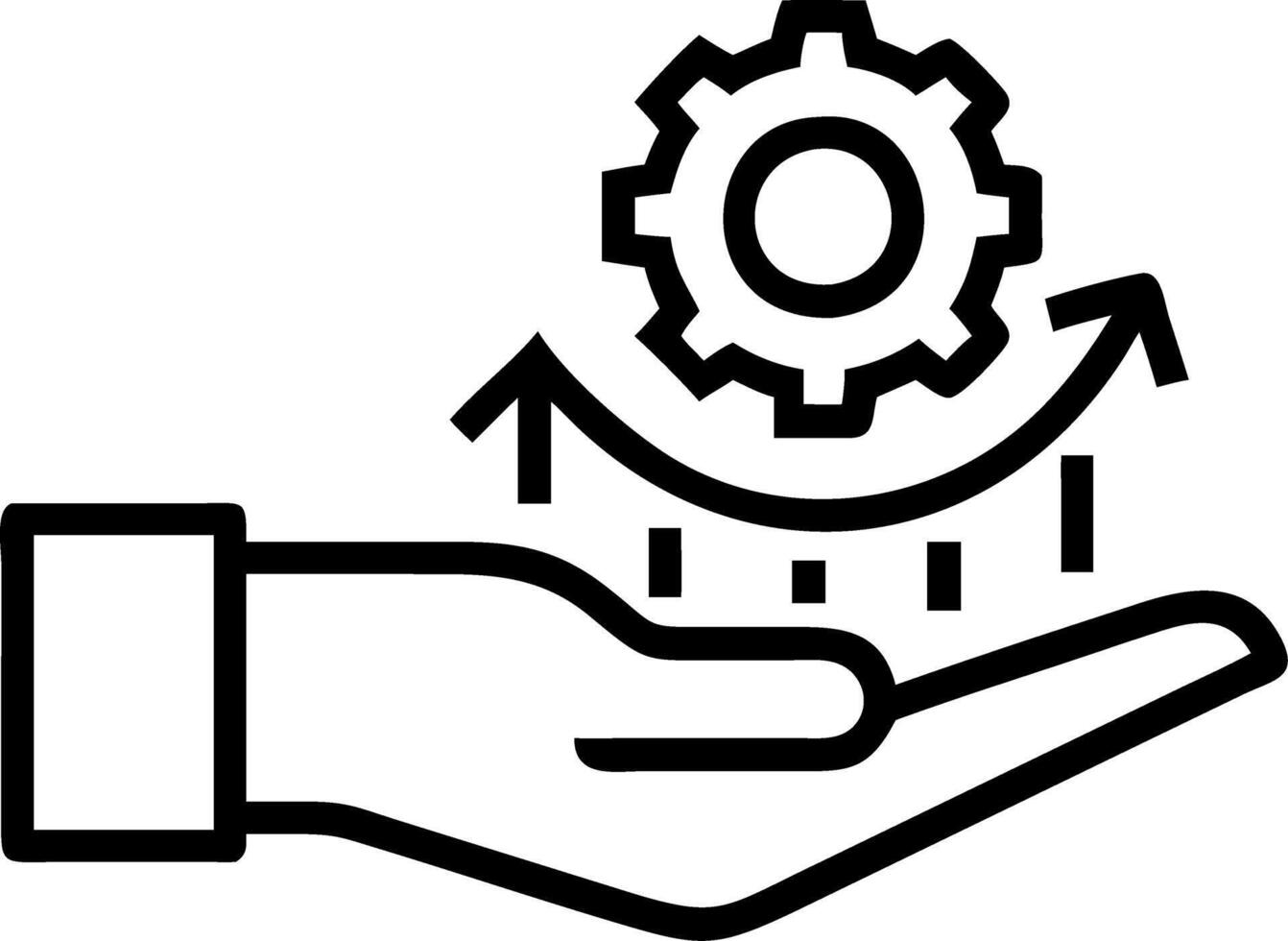 Hand presenting holographic business insight analysis optimization symbol in empty space background Set 8 vector