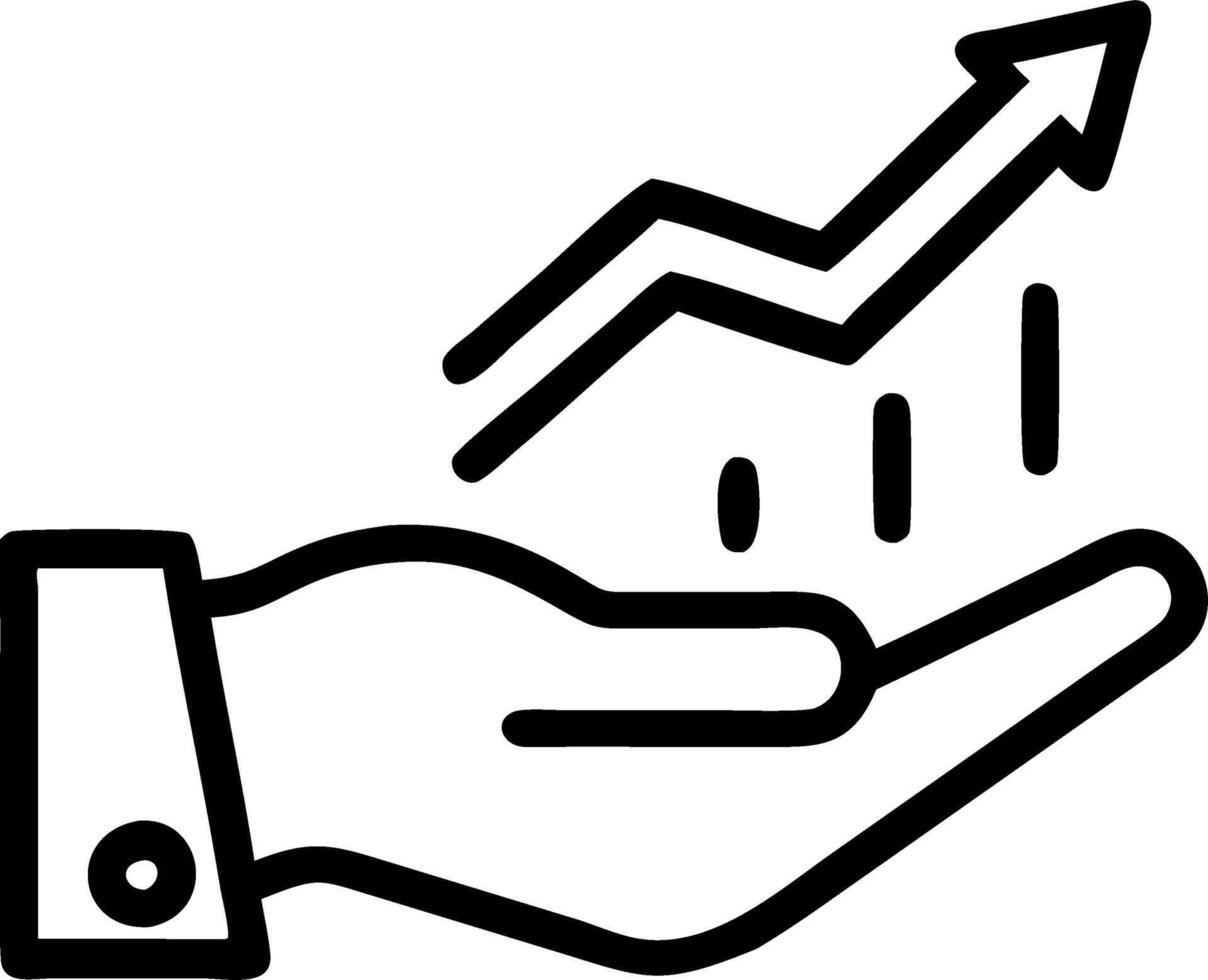 Hand presenting holographic business growth optimization symbol representing expansion optimization in empty space background Set 15 vector