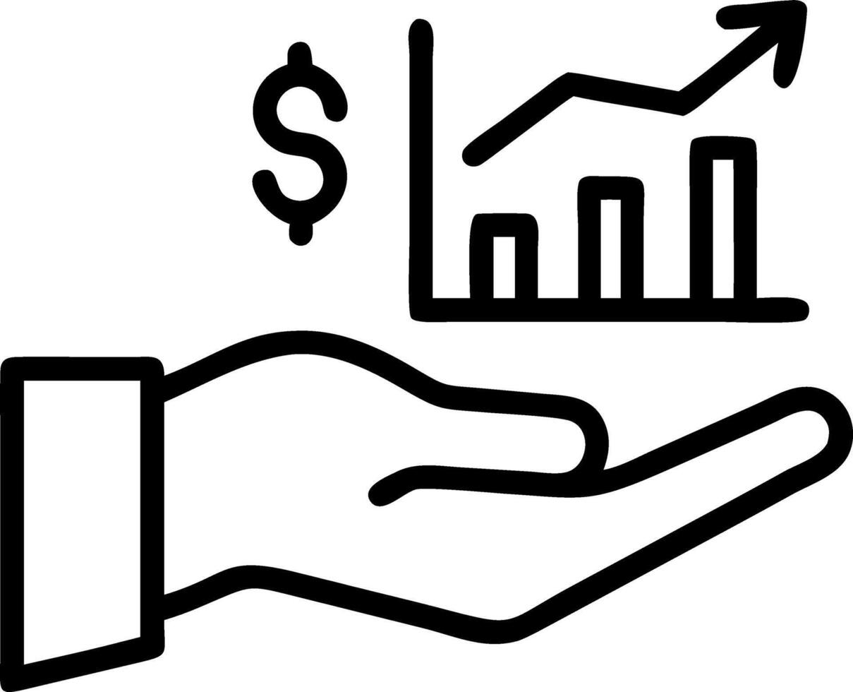 Hand operating holographic financial dashboard displaying profit and loss tracking with empty space background vector