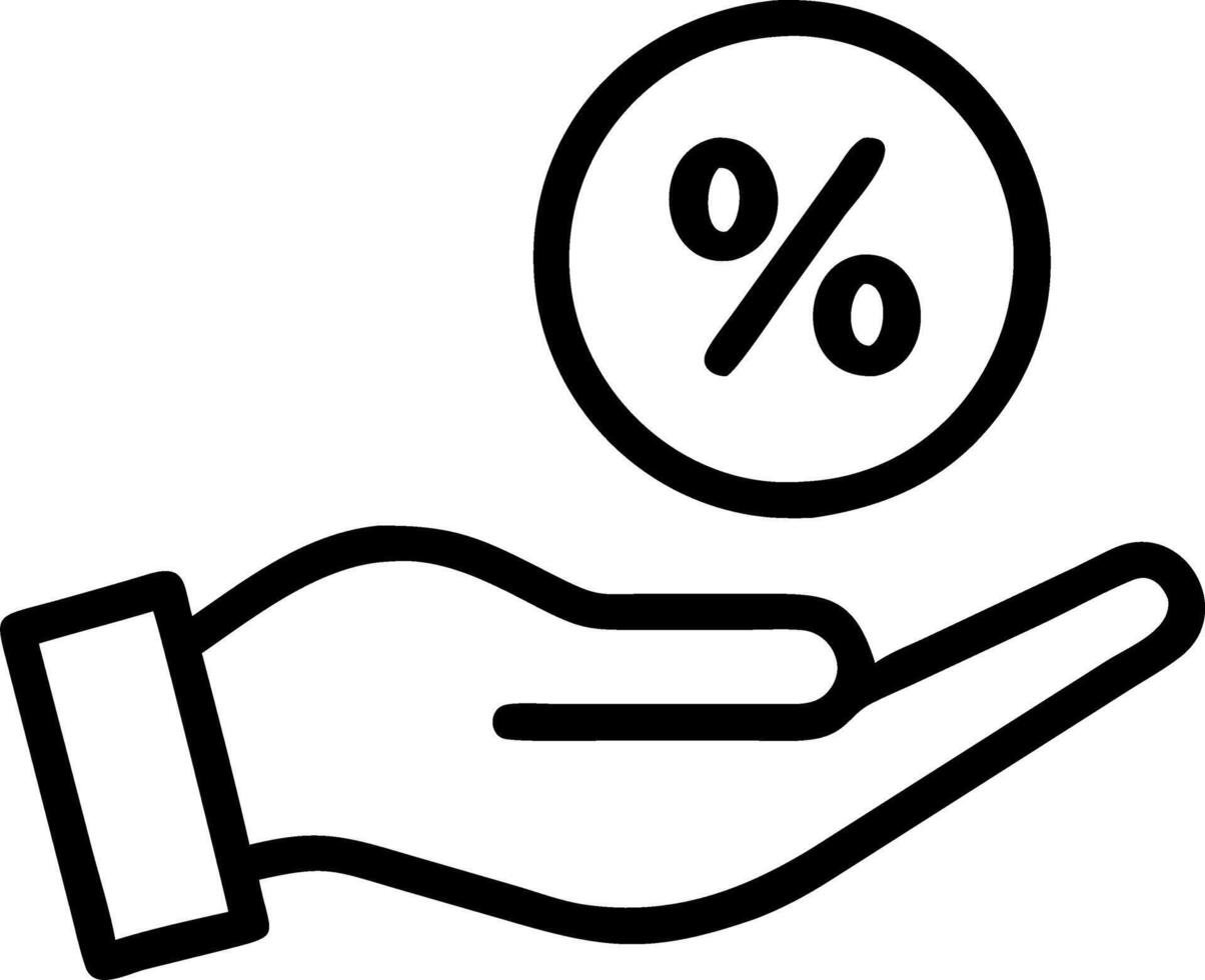 Hand interacting with holographic zero percent interest rate symbol representing zero percent financing discounts no commission sales promotions in empty space Set 3 vector