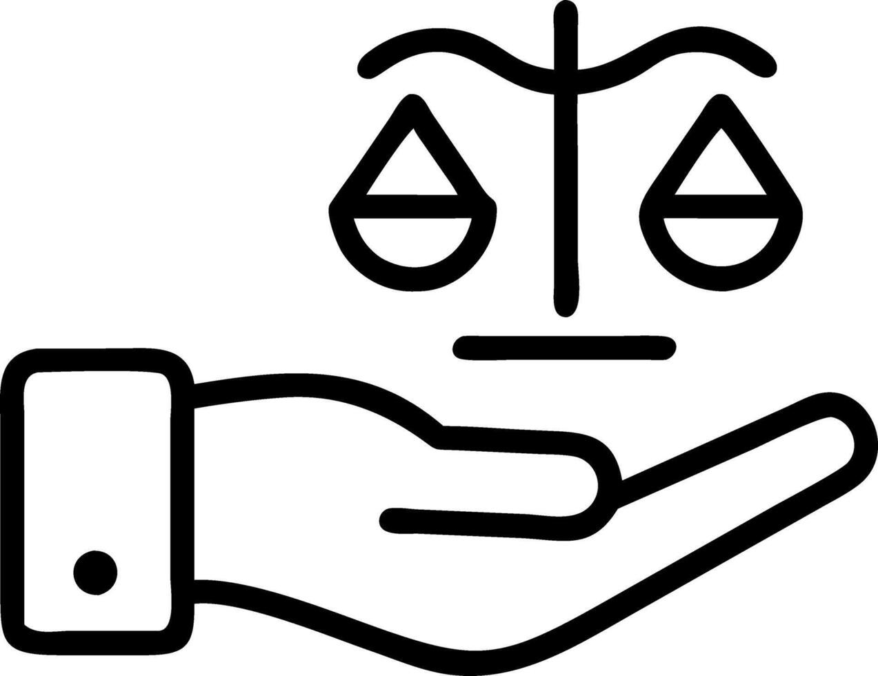 Hand interacting with holographic law interface displaying justice legal services law symbols symbolizing business legislation and online legal advice in empty space vector