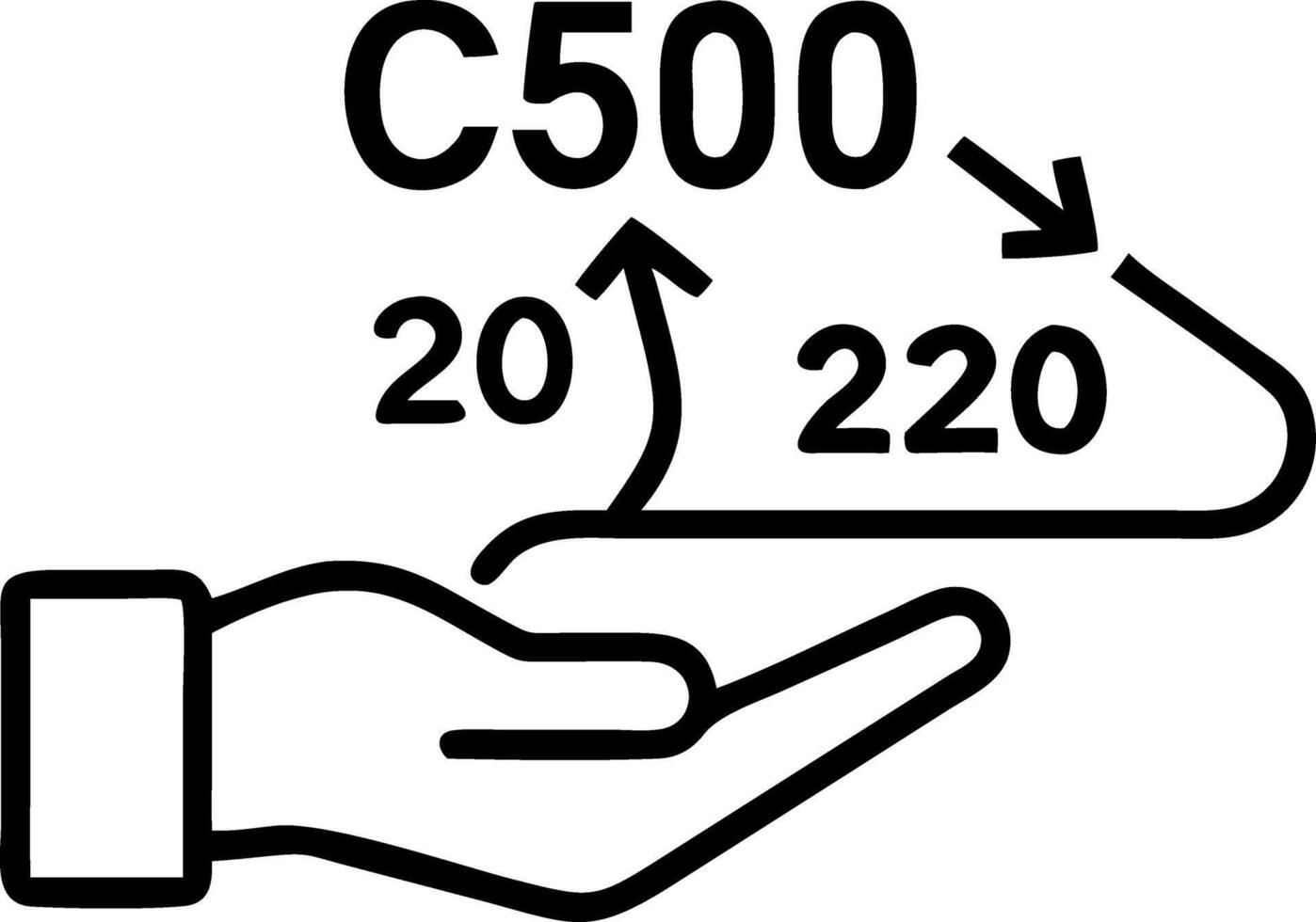 Hand interacting with holographic carbon footprint device showing carbon reduction net zero sustainability icons in empty space Set 3 vector