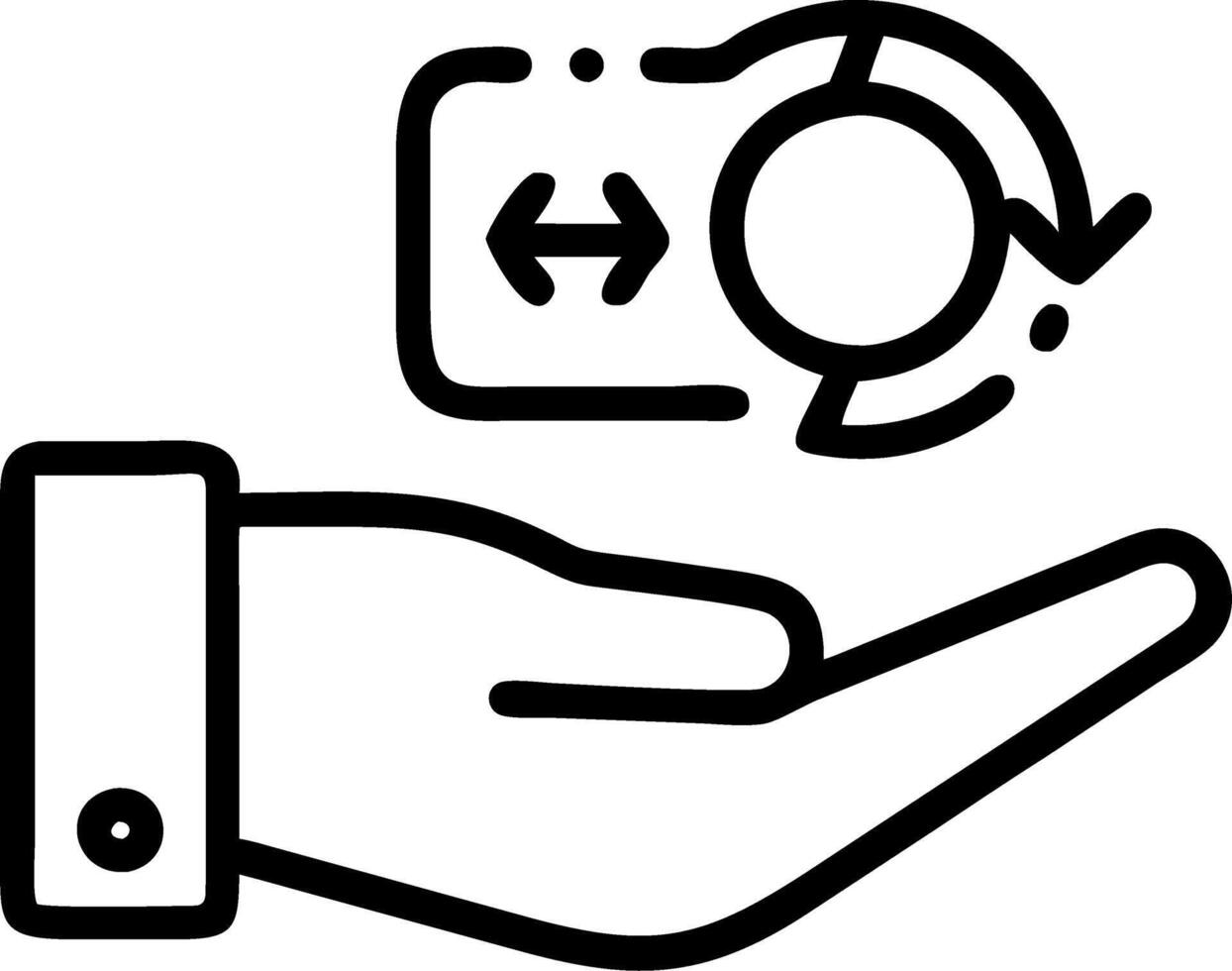 Hand holding holographic flexibility icon illustrating low code automation adaptability in empty space background Set 2 vector