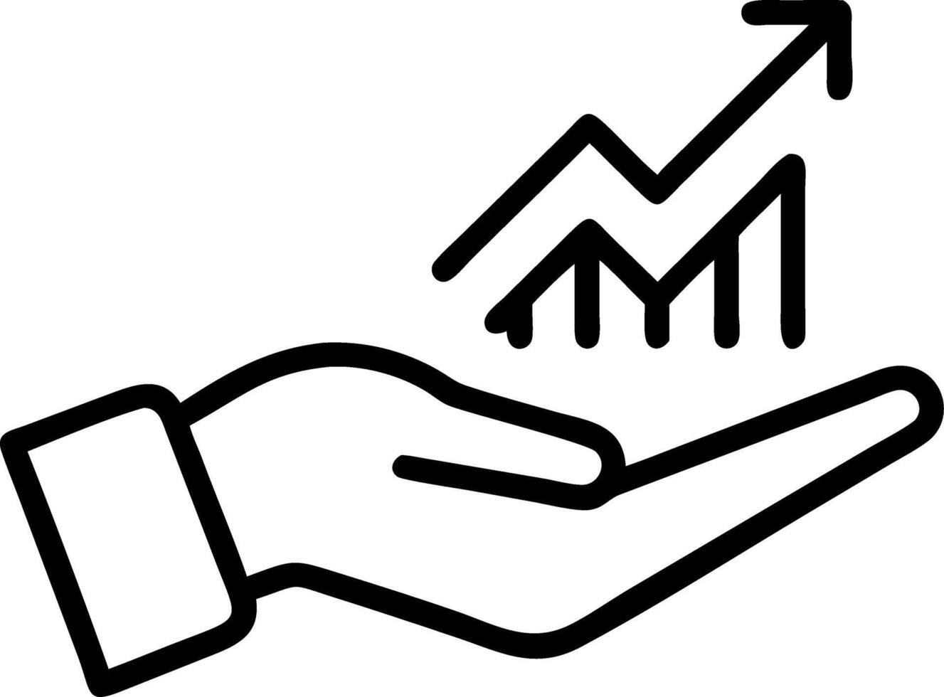 Hand holding holographic business growth sustainability symbol representing expansion sustainability in empty space background Set 8 vector