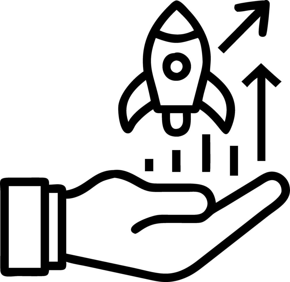 Hand holding holographic business growth sustainability symbol representing expansion sustainability in empty space background Set 2 vector