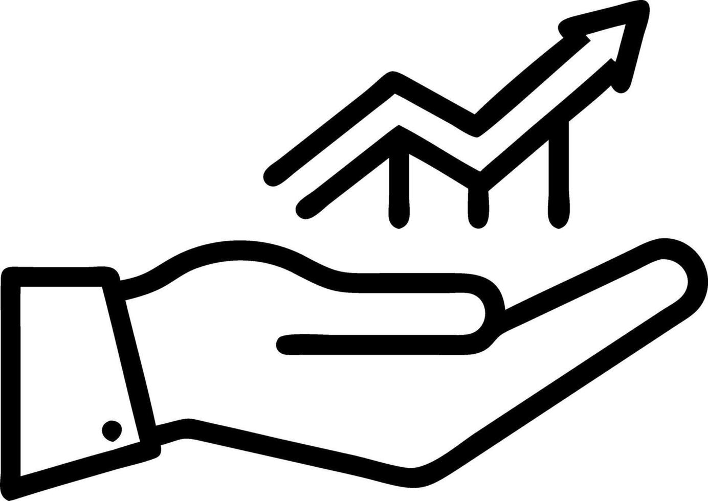 Hand holding holographic business growth sustainability symbol representing expansion sustainability in empty space background Set 6 vector