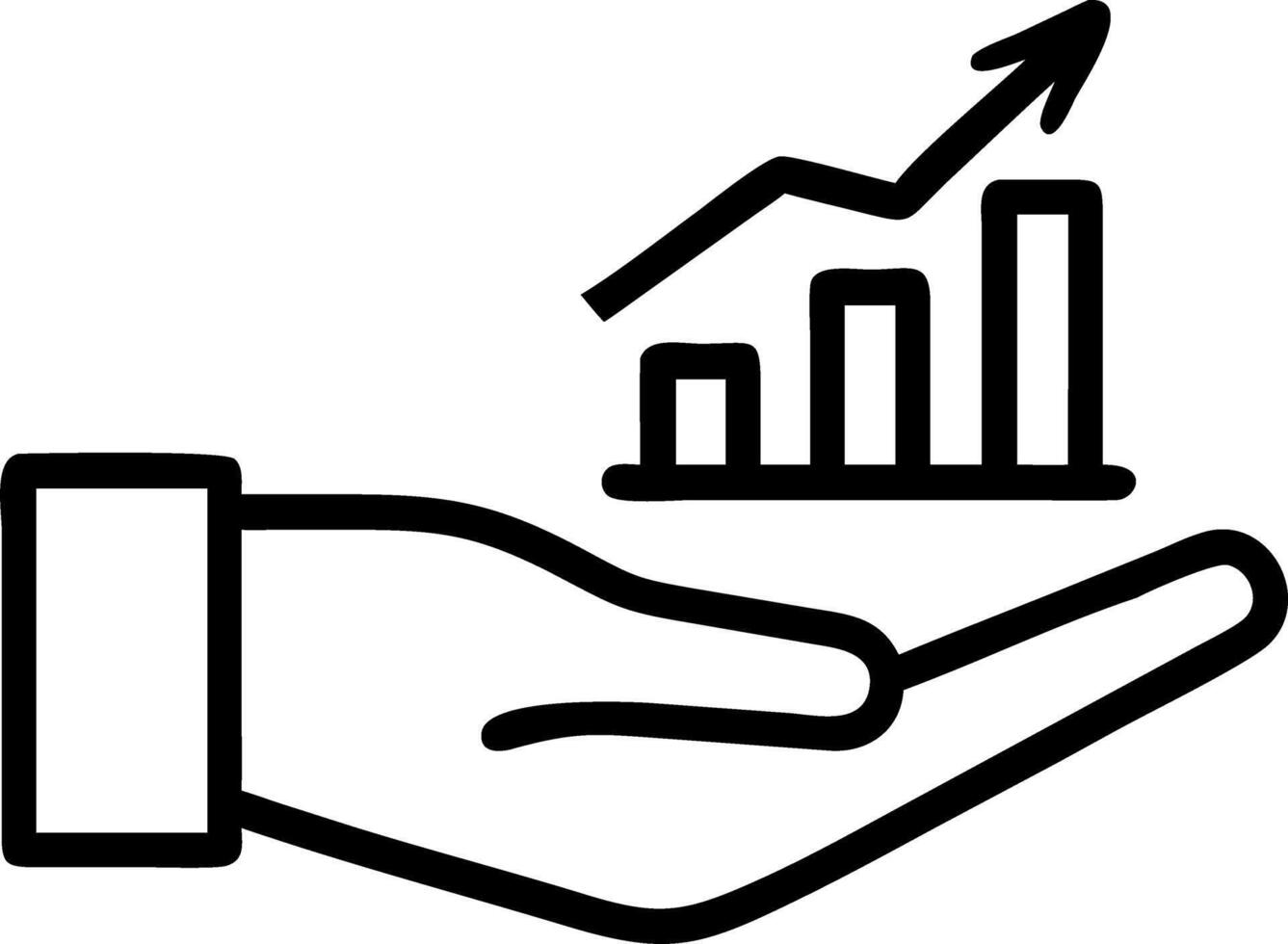 Hand holding holographic business growth sustainability symbol representing expansion sustainability in empty space background Set 5 vector