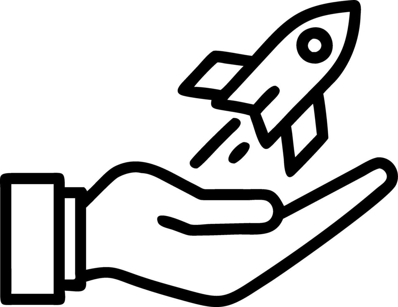 Hand holding holographic business growth sustainability symbol representing expansion sustainability in empty space background vector