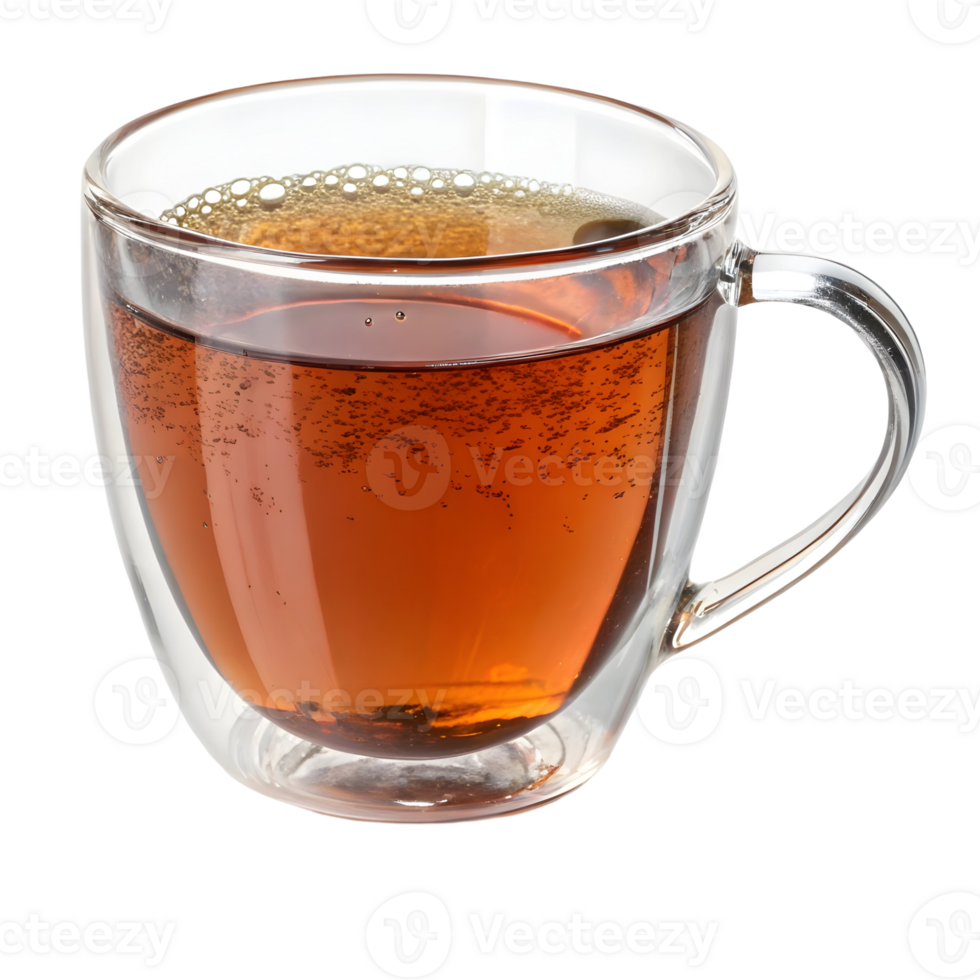 Warm cup of tea resting on a wooden table in a cozy environment during the afternoon png