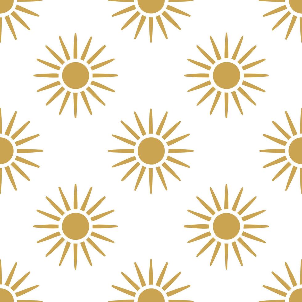 Golden sun rays seamless tile pattern with highlights and soft hues symbolizing a rejuvenating spring morning vector