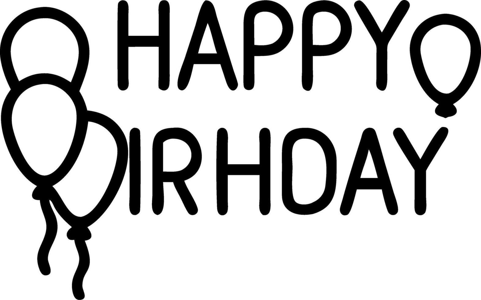 Gold Happy Birthday message balloons on isolated against transparent background for decoration birthday party vector