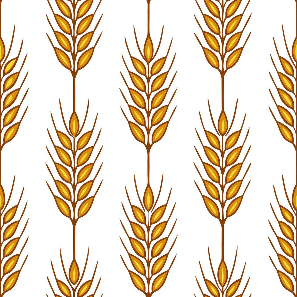 Golden harvest wheat seamless tile pattern with autumn textures and warm hues vector
