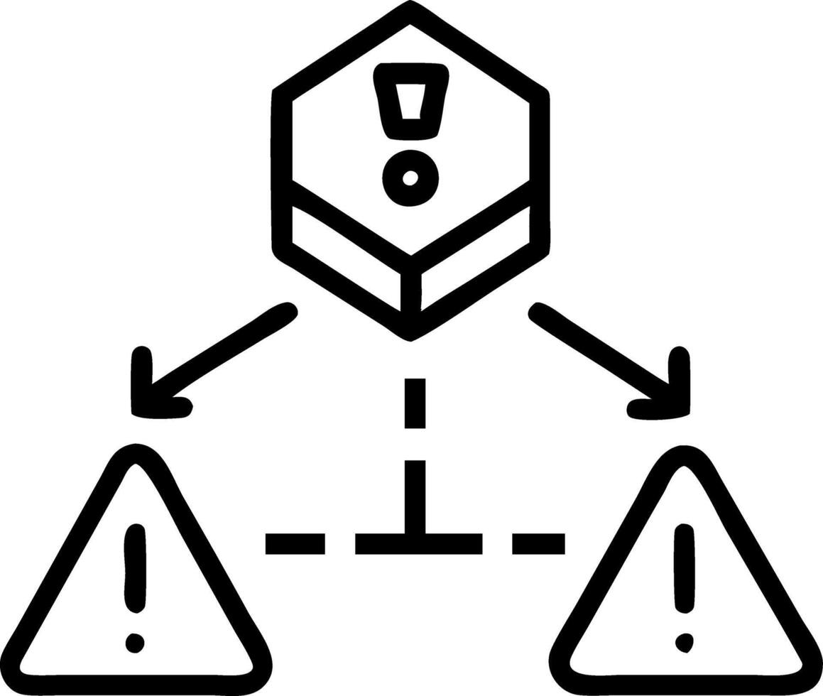 Glowing warning symbol displaying real time alerts on a digital dashboard in a monitoring system vector