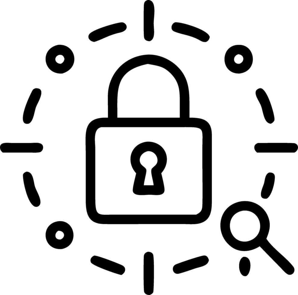Glowing lock symbol over financial or transactional data to signify secure transactions and data protection in financial services vector
