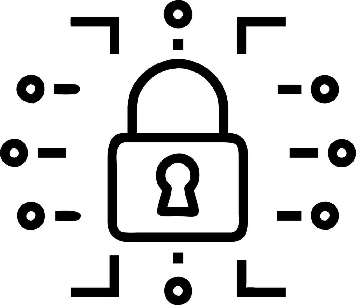 Glowing lock icon surrounded by data encryption symbols highlighting ...