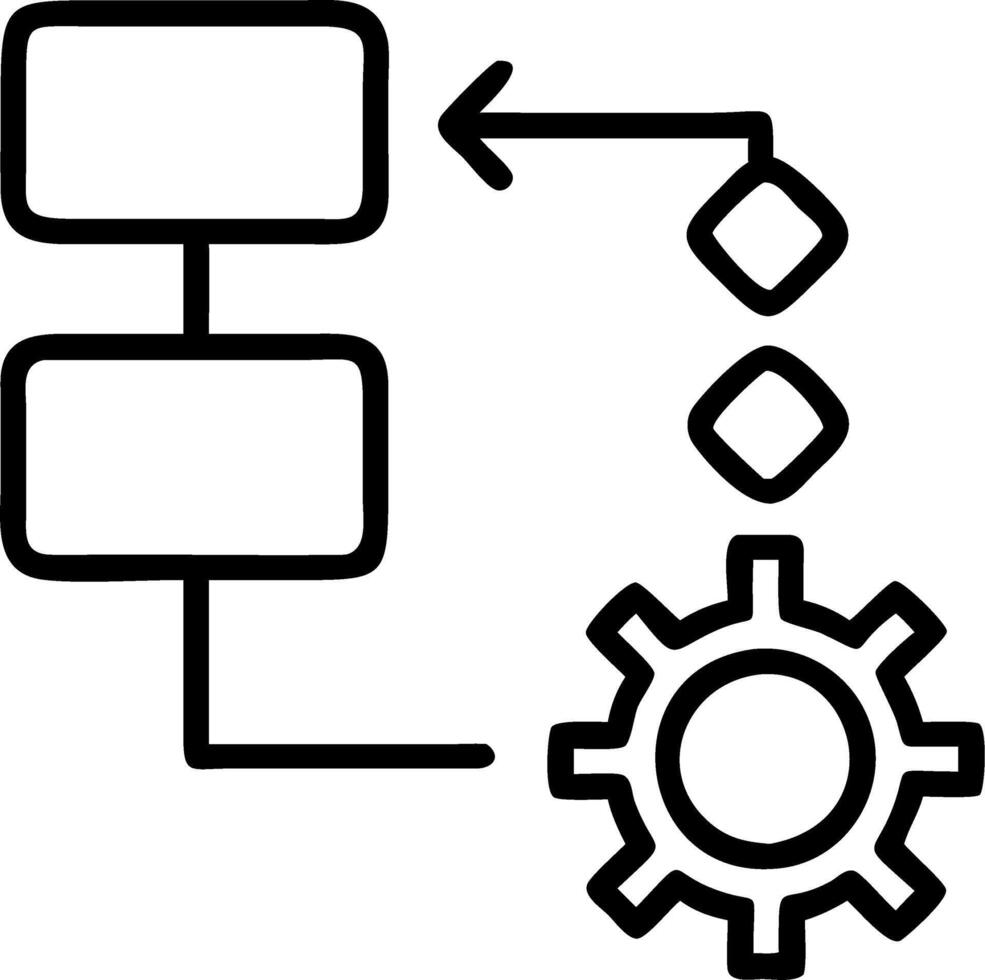 Glowing flowchart illustrating streamlined processes and automation for workflow optimization in a digital environment vector