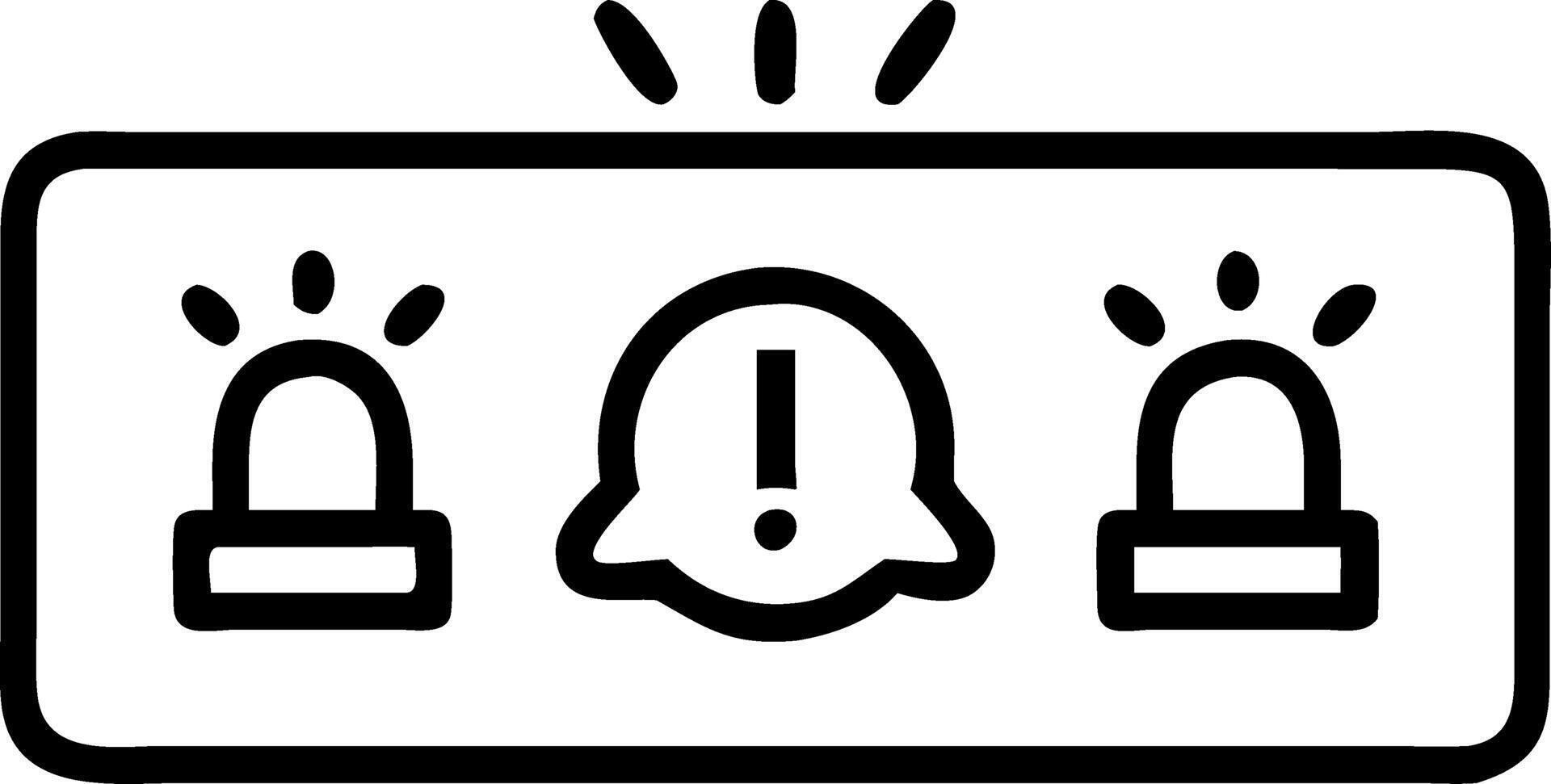 Glowing alert dashboard displays red alert symbols representing alert notifications and system alerts management Set 2 vector