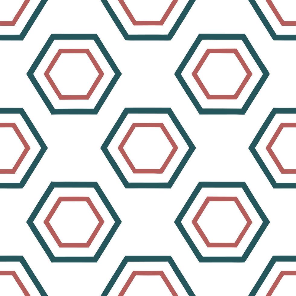 Geometric retro polygon seamless tiles jewel tones on white background perfect for elegant designs vector