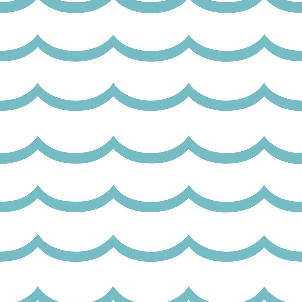Gentle ocean waves seamless tile pattern with foamy water and a calm beach setting vector