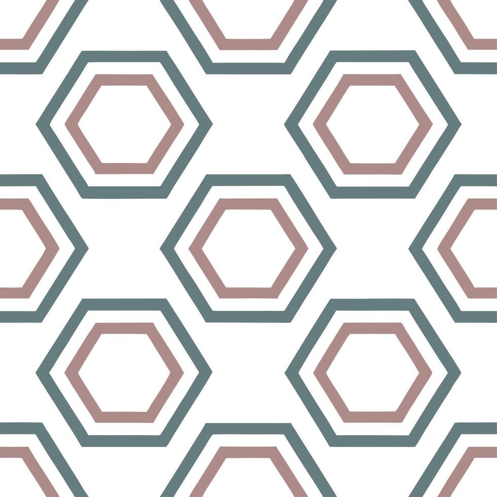 Geometric retro polygon seamless tiles muted jewel tones on white background suitable for sophisticated designs vector