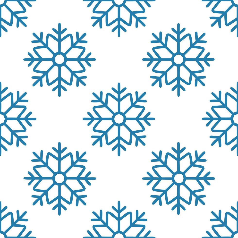 Frosty geometric snowflake seamless tile pattern with modern winter designs vector