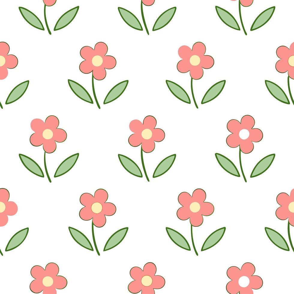 Fresh spring floral seamless pattern with lively blooms and soft white balance for cheerful spring projects Set 2 vector