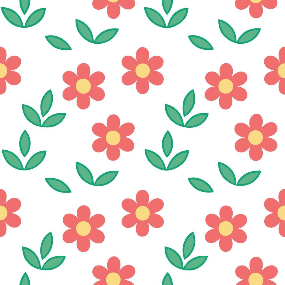 Fresh spring floral seamless pattern with lively blooms and soft white balance for cheerful spring projects vector