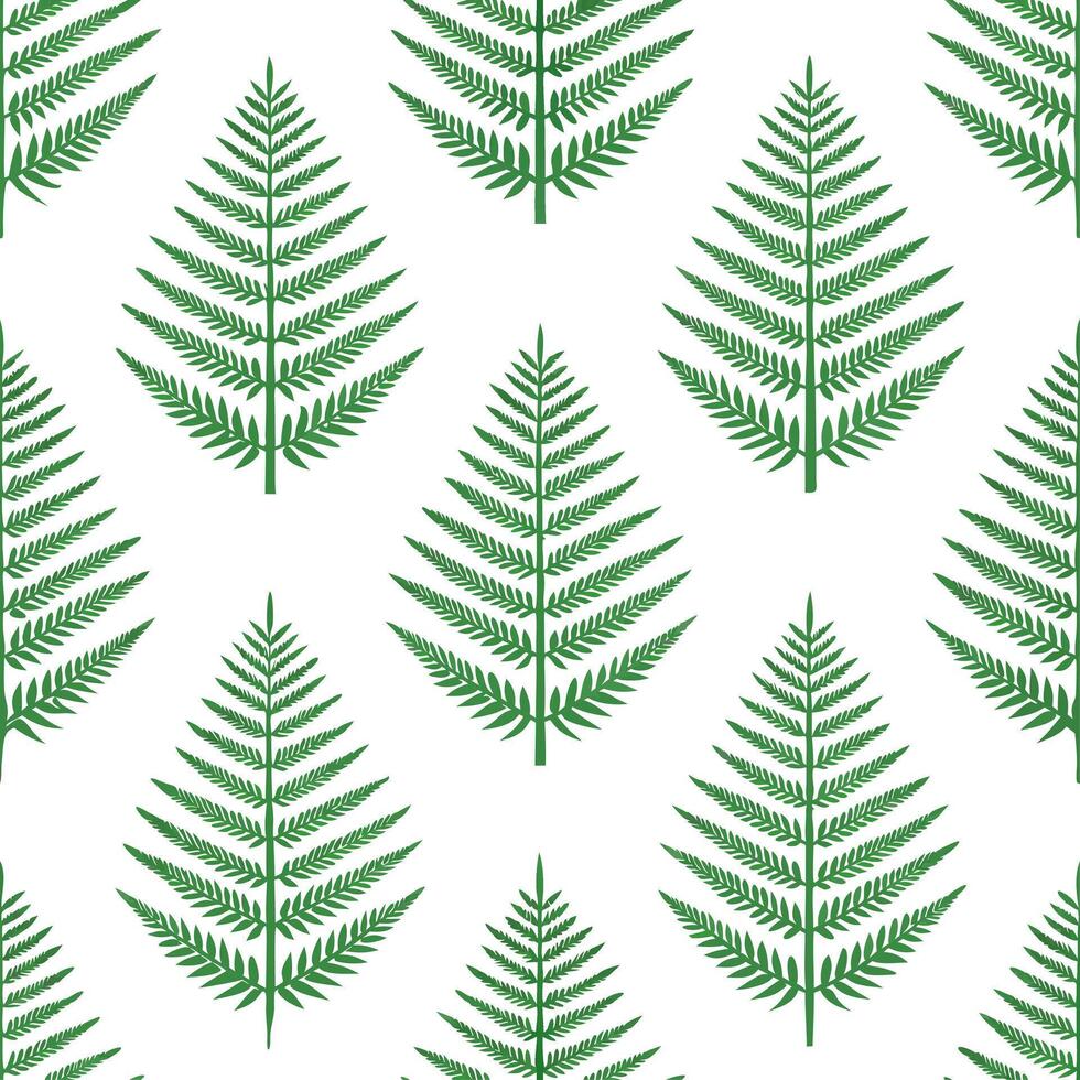 Fresh spring fern and moss seamless tile pattern with textured details and natural beauty vector