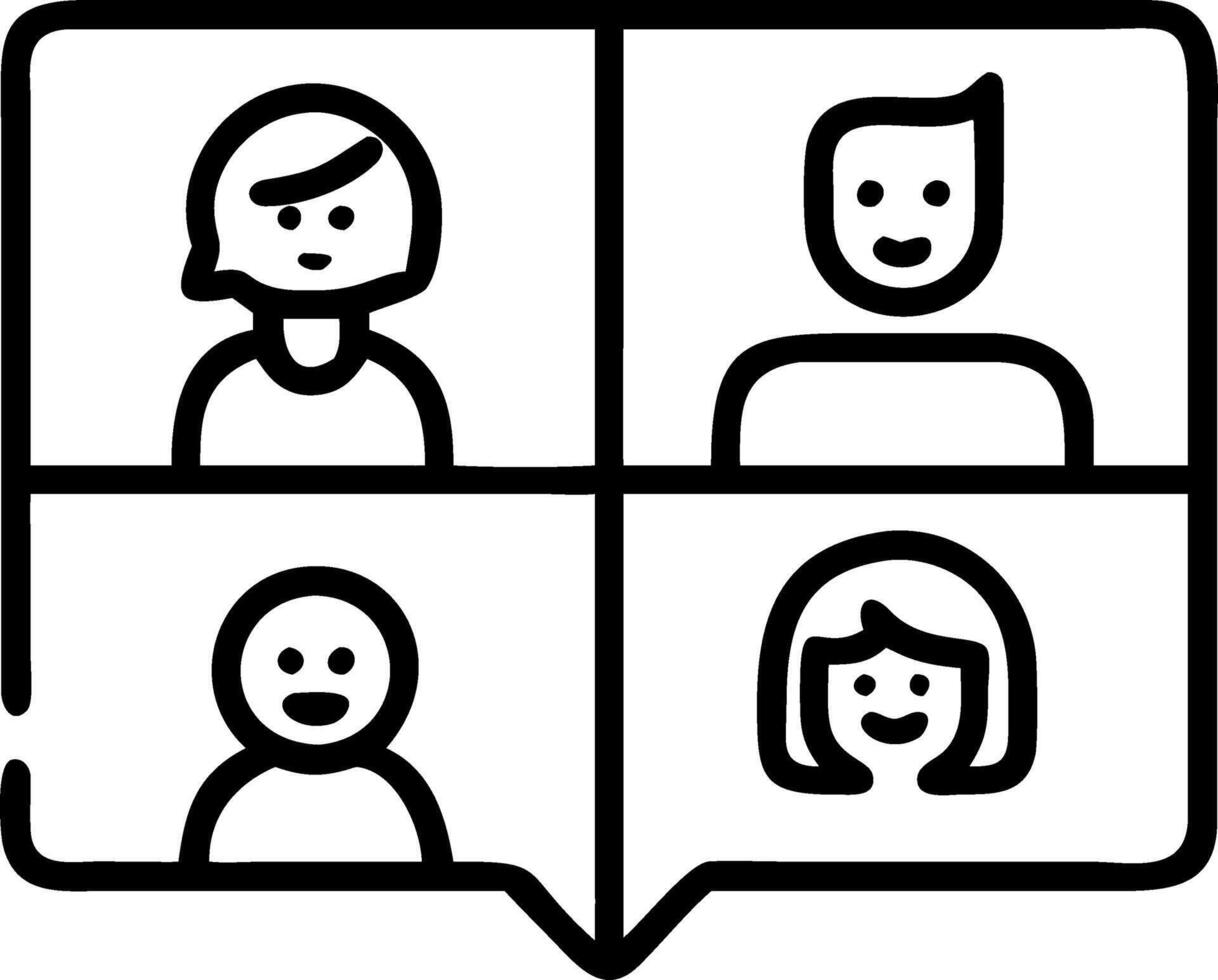Four happy multicultural diverse friends young women talking during online virtual chat call in group conference social distance chat virtual meeting Computer videocall app Set 2 vector