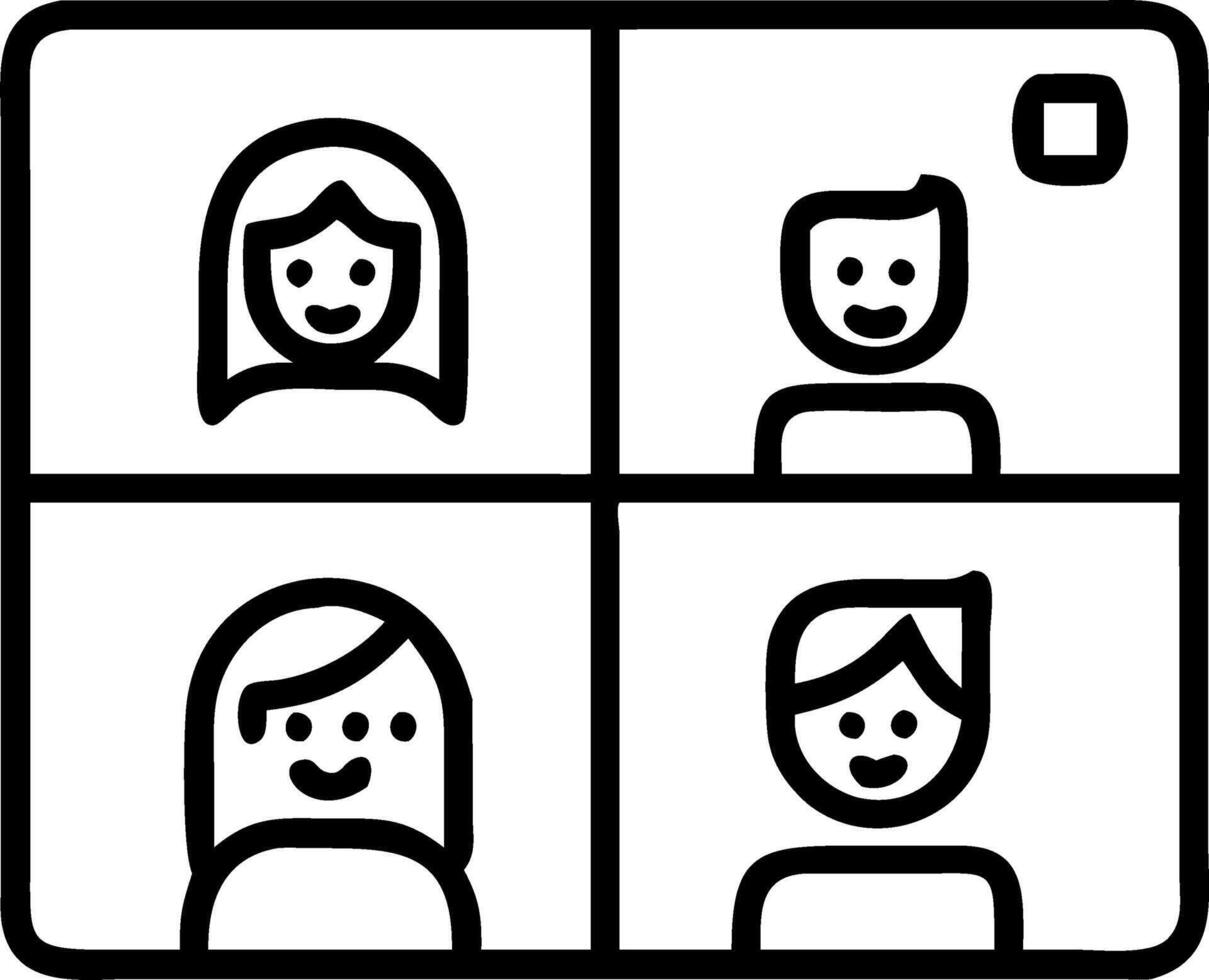 Four happy multicultural diverse friends young women talking during online virtual chat call in group conference social distance chat virtual meeting Computer videocall app Set 4 vector