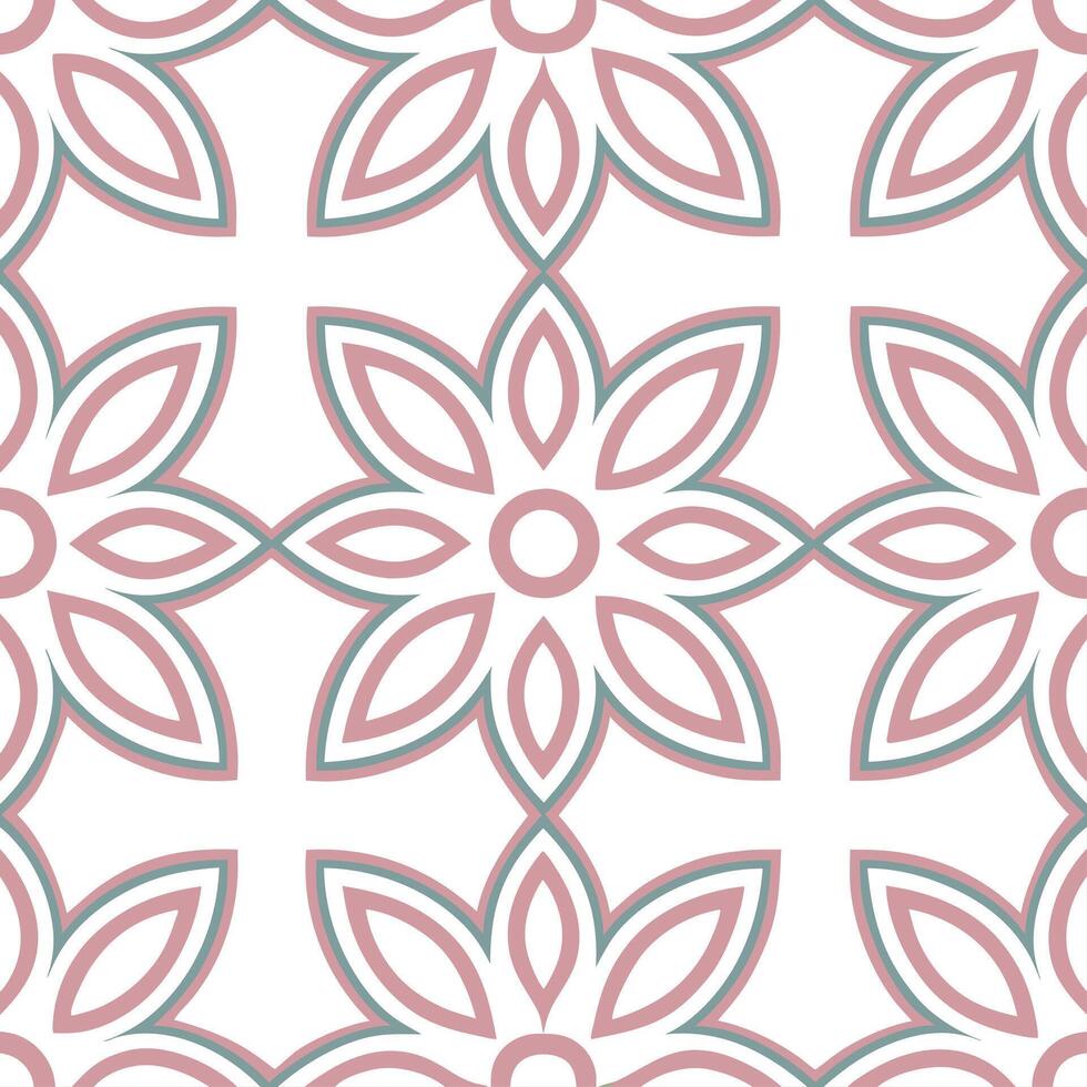 Folk art seamless pattern with pastel floral designs and soft geometric shapes for a delicate modern ethnic aesthetic vector