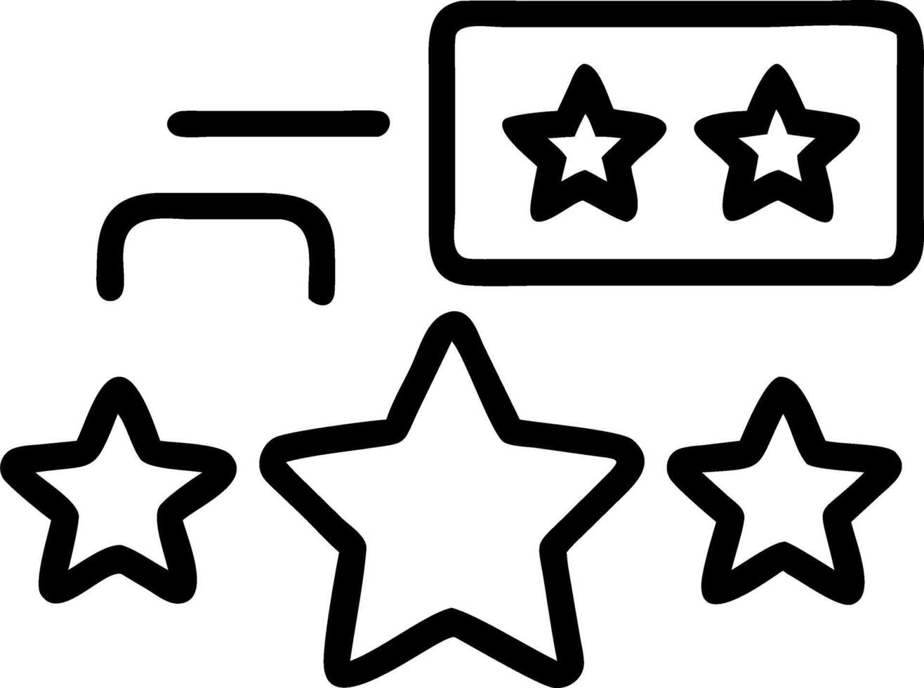 Floating 5 star icons with user generated feedback in progress representing interactive ratings in a digital feedback system Set 4 vector