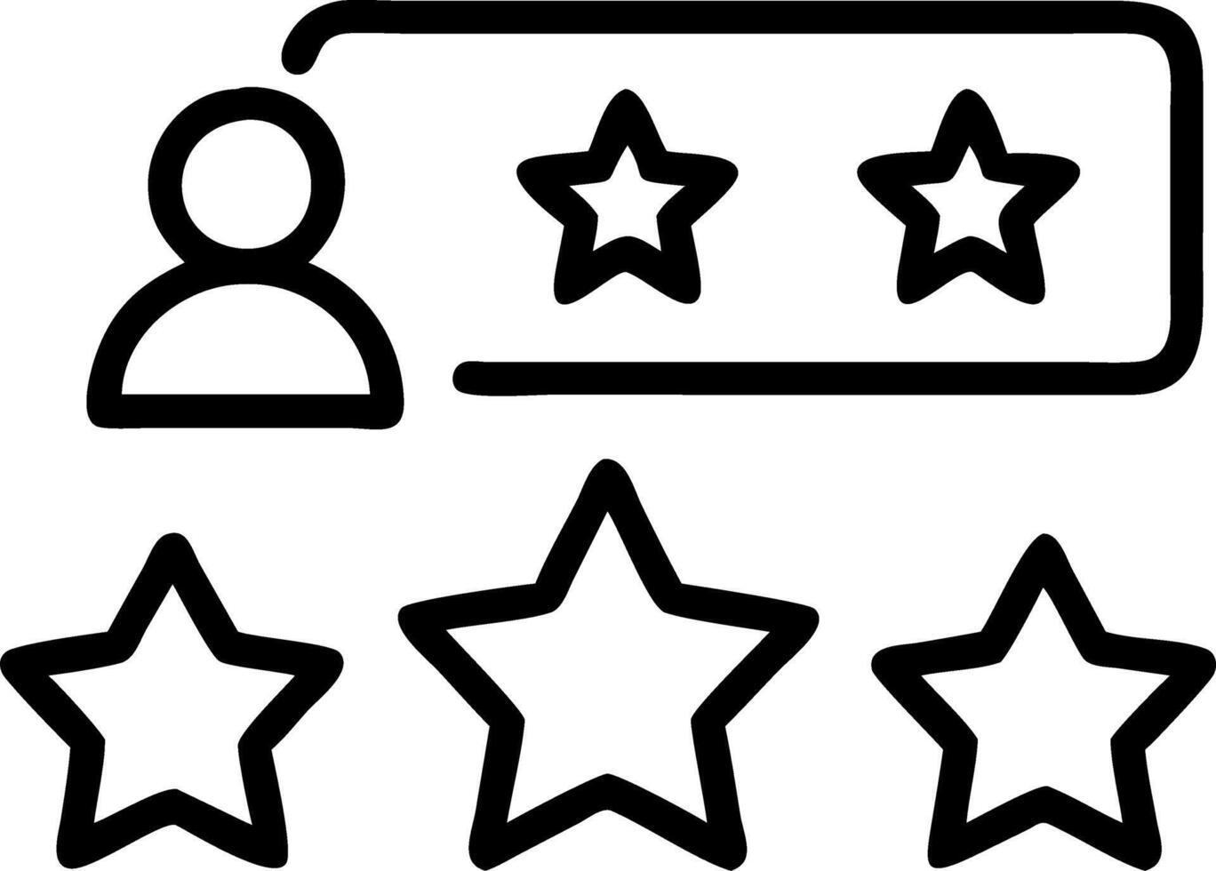 Floating 5 star icons with user generated feedback in progress representing interactive ratings in a digital feedback system Set 3 vector