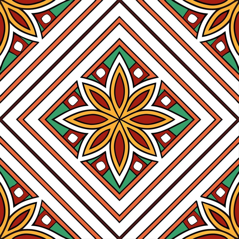 Ethnic patterns seamless design with geometric shapes and earthy tones for a modern organic vibe vector