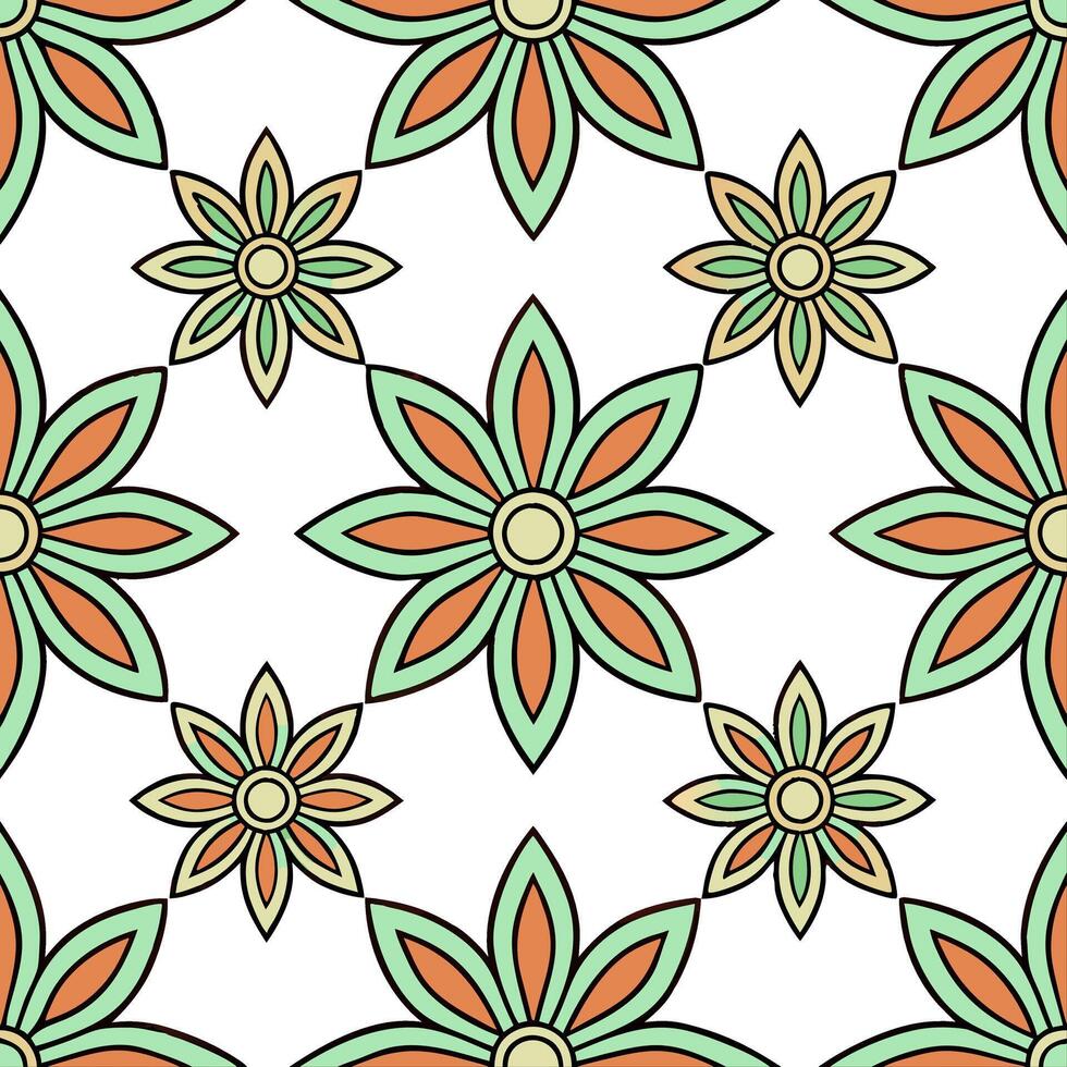 Ethnic patterns seamless design with natural elements like leaves and flowers for a boho chic free spirited look vector