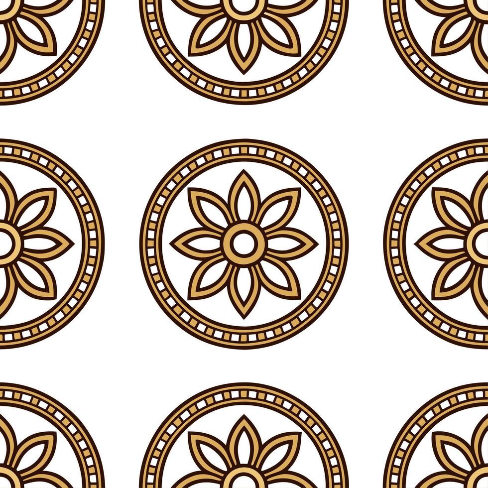 Ethnic patterns seamless design with ancient symbols and earth tones for a spiritual grounded cultural aesthetic vector