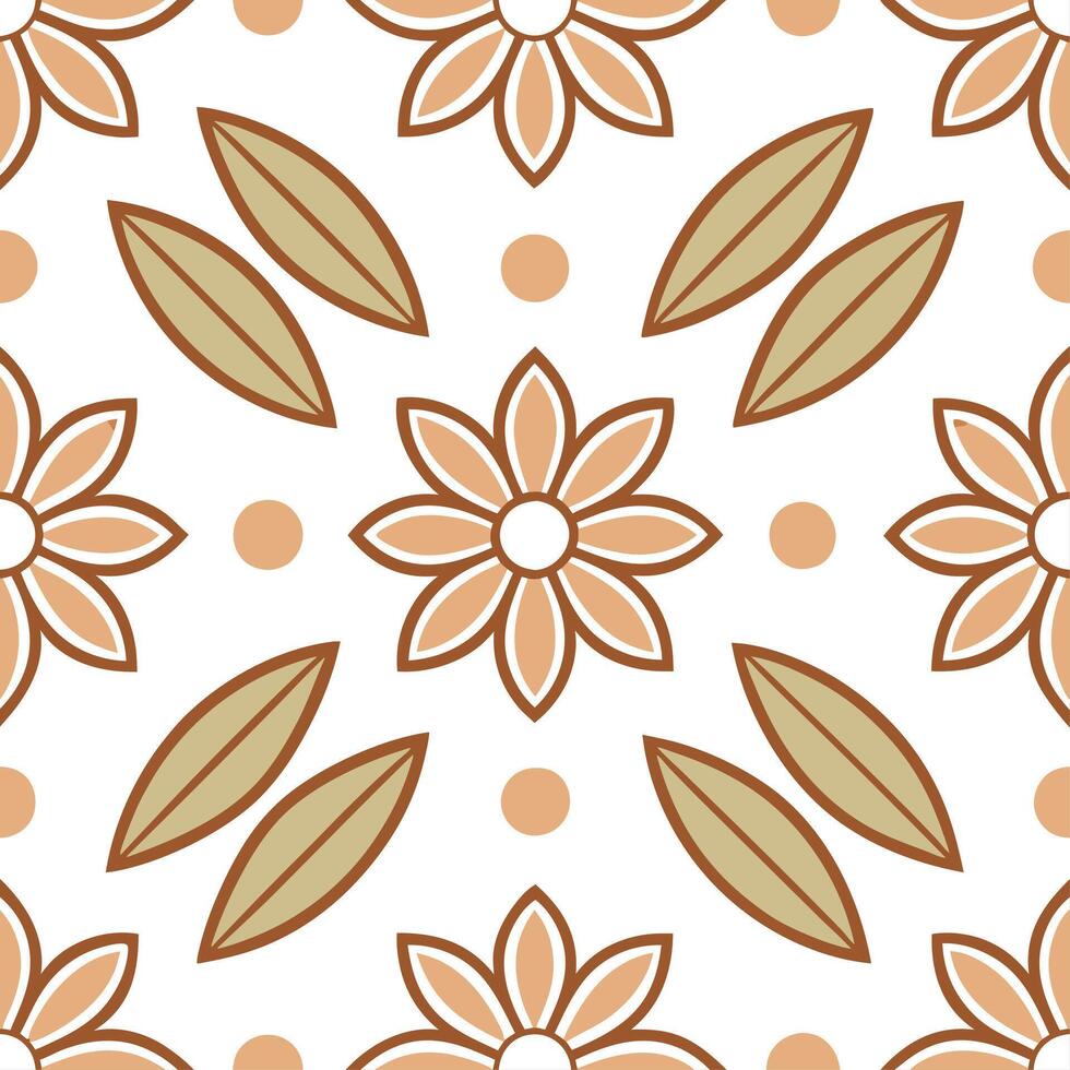 Ethnic graphics seamless pattern with nature inspired illustrations and muted color palettes for an organic cultural feel vector