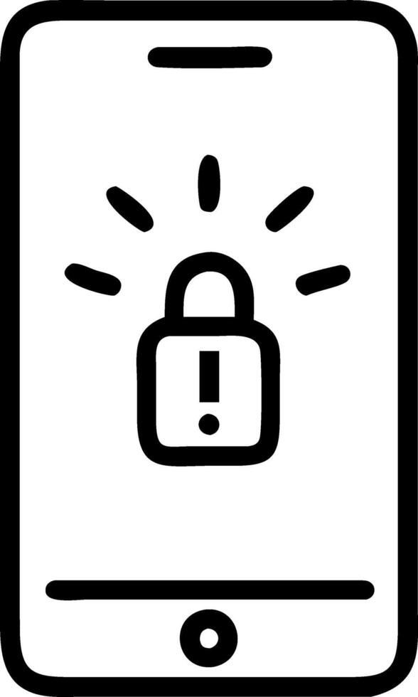 Error Notification A glowing red alert icon on a smartphone screen vector