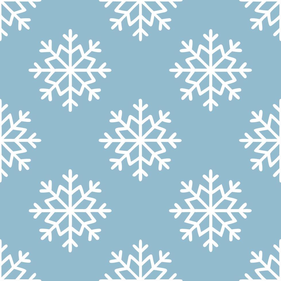 Elegant winter snow seamless pattern with delicate snowflakes and soft blue tones for a refined seasonal design vector