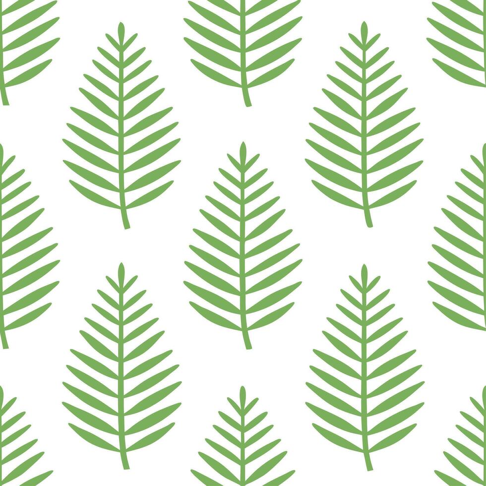Elegant spring moss and fern seamless tile pattern with soft green hues and nature inspired motifs vector