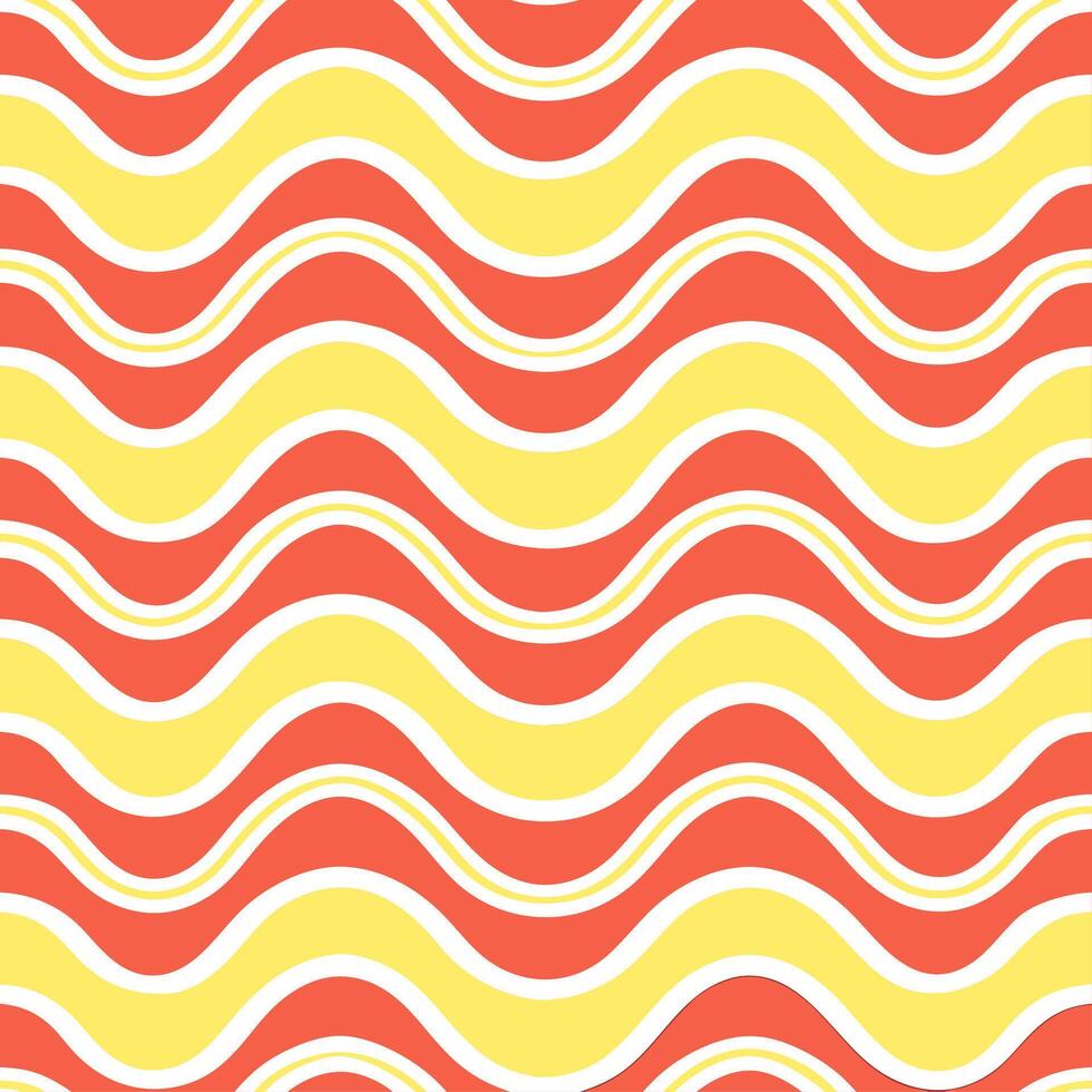 Dynamic summer seamless pattern with abstract waves and bright colors for a modern energetic style vector