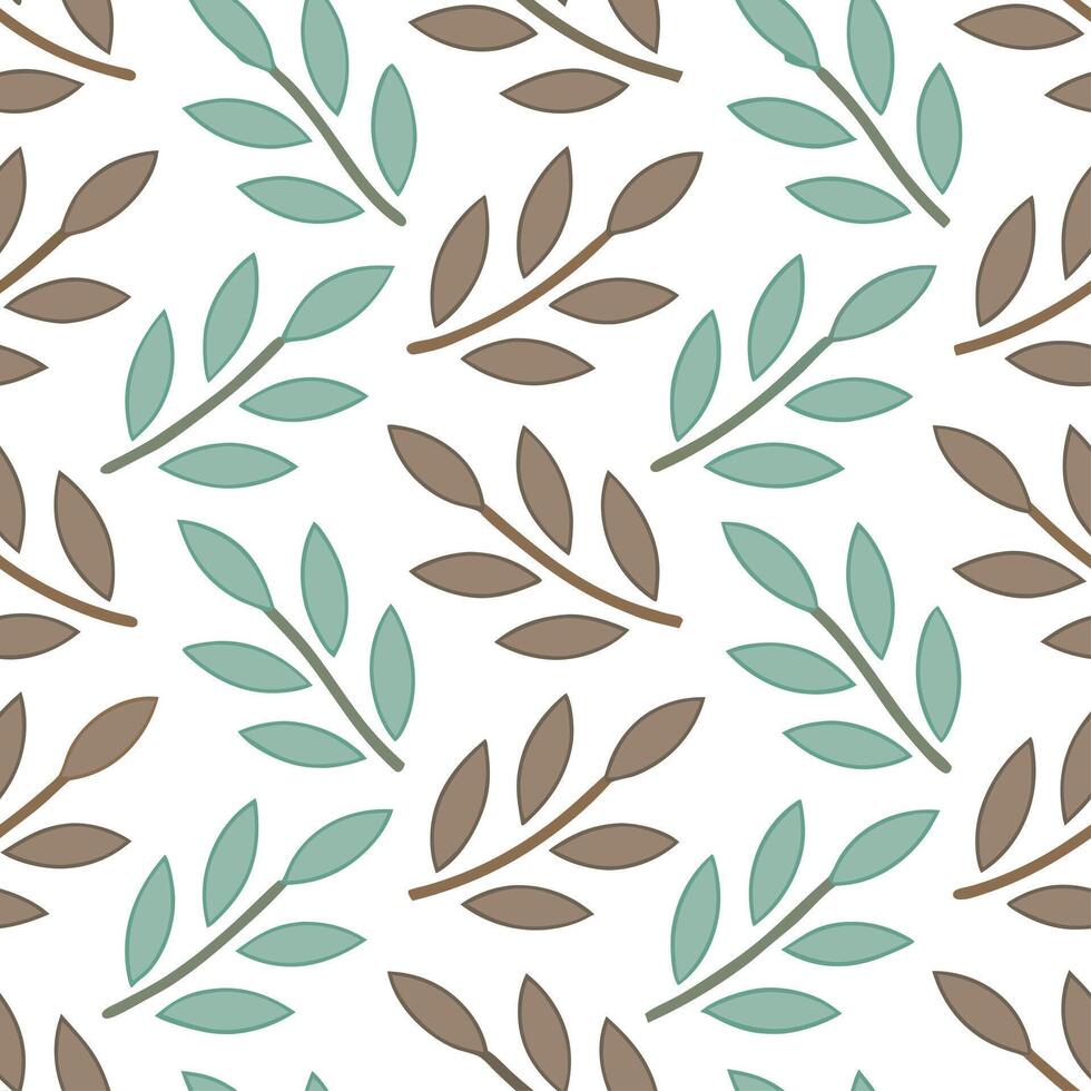 Earthy spring nature seamless pattern with botanical leaves and muted neutral tones for natural balanced decor vector