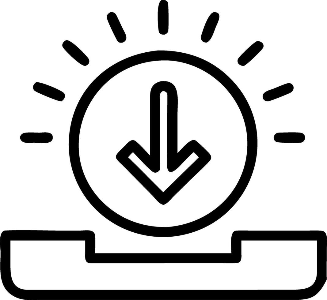 Download Progress A glowing download icon showing real time progress vector