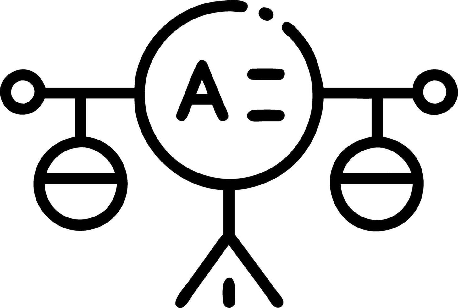 Digital sphere with AI related icons and scales representing ethical AI practices in AI ethics visualization vector