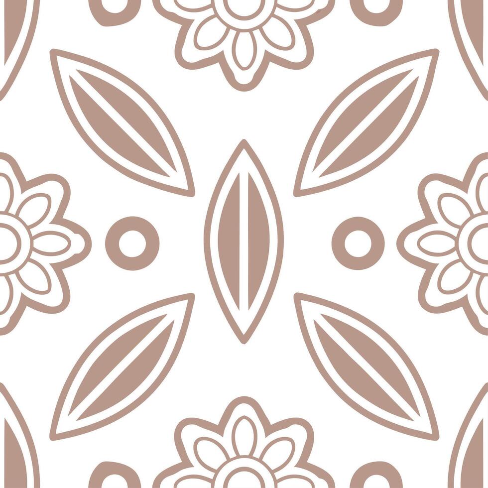 Cultural prints seamless pattern with nature inspired elements and soft tones for a serene organic cultural aesthetic Set 2 vector