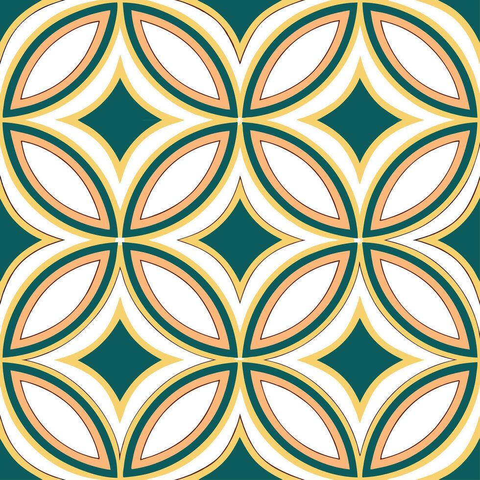 Cultural prints seamless pattern with geometric symmetry and modern color schemes for a clean dynamic ethnic design vector
