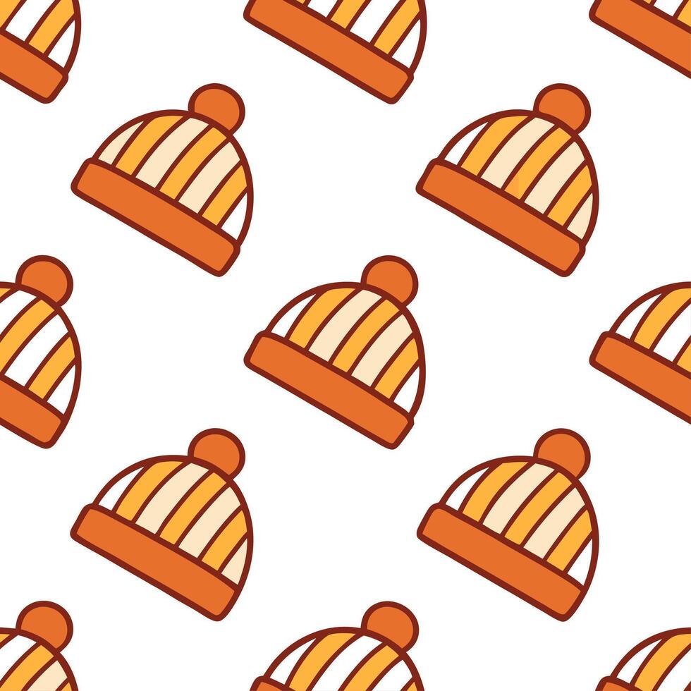 Cozy autumn knitted blanket seamless tile pattern with warm colors and textured details vector