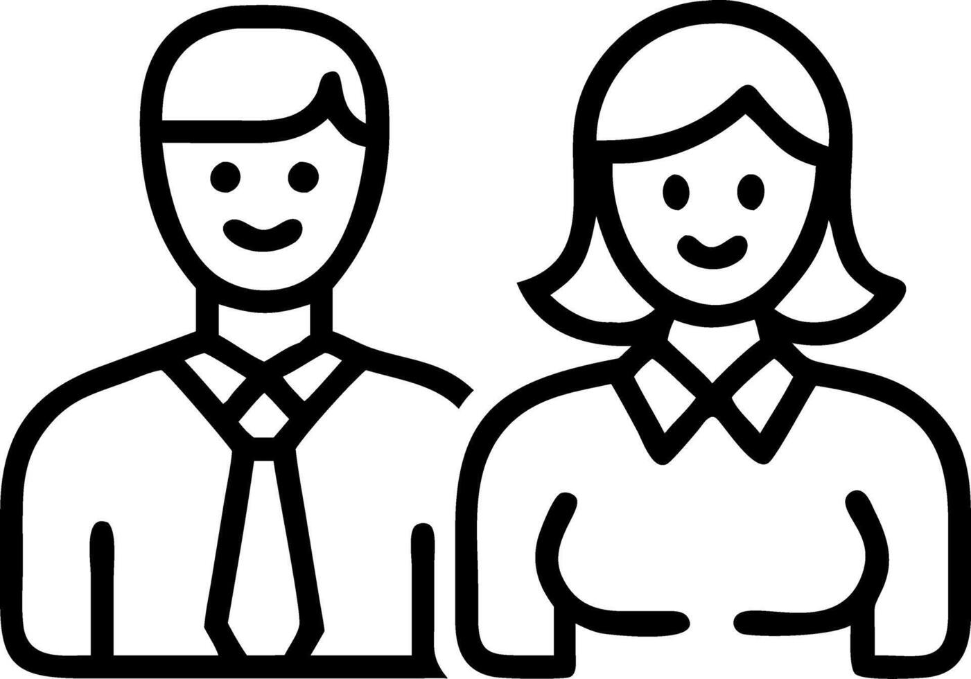 Confident duo of business leaders male and female unite in office signifying effective teamwork mutual respect successful firm vector