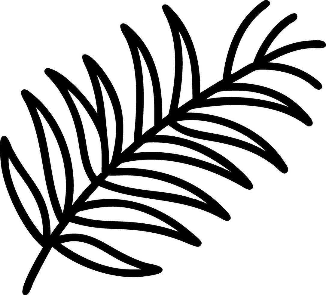 Collection Green palm leaves on isolated transparent background Tropical plant concept vector